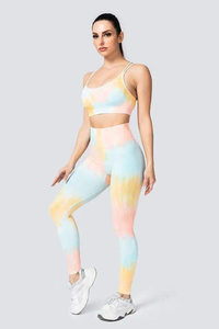 ชุดออกกำลังกายแบบไร้ตะเข็บสำหรับผู้หญิงชุดออกกำลังกายเล่นกีฬาออกกำลังกายมีโลโก้ออกแบบได้ตามต้องการ - Product Image 5