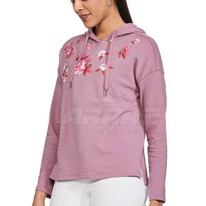 Sudadera con capucha clásica para mujer con cuello con capucha y dobladillo acanalado Sudadera con capucha informal para mujer Diseño de color personalizado - Product Image 3