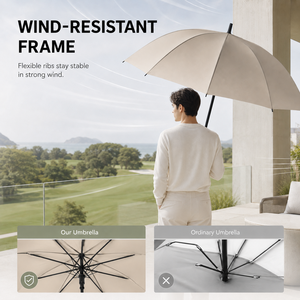 Luxury Advertising Gifts Business 60mph <b>Windproof</b> 190T Fabric Rain Japan Korea Custom Print Straight Golf <b>Umbrella</b> With Logo - Product Image 3