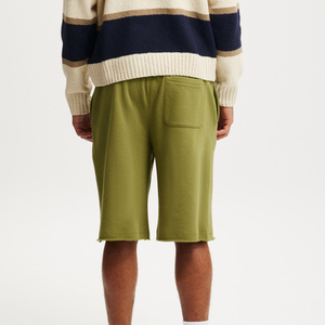 Ropa de calle de alta calidad, pantalones cortos holgados de longitud larga de lana de algodón pesado para hombres, pantalones cortos de Hip Hop con logotipo impreso personalizado - Product Image 6