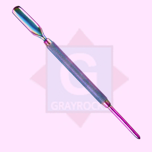 Poussoir à cuticules réutilisable en acier inoxydable Outil de beauté multicolore Marque privée - Product Image 3