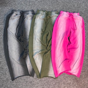 High Quality Casual Canvas Sun Faded Wide Leg Baggy Sweatpants Thick Fleece Mid Waist Customized Breathable Flared Acid Wash - Product Image 2