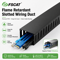 FSCAT FS-SWD4040 40x40mm Couvercle de conduit électrique à fente ouverte UL94 V-0 Sans halogène Résistant à la chaleur Gris/Blanc/Noir/Bleu Auto-adhésif