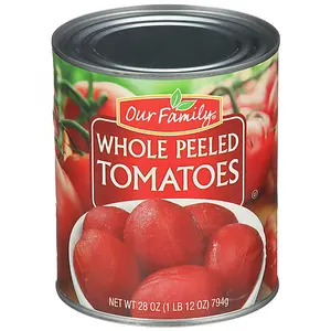 プライベートラベル保存缶詰皮むきトマト卸売トマト果物と野菜ベトナム製缶缶