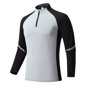 Ropa deportiva para hombre, camisetas de manga larga con media cremallera, Camiseta deportiva de manga larga con cremallera, camiseta de compresión para gimnasio para hombre, envío DDP - Product Image 4