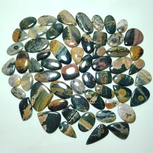 Lote de mezcla de cabujón de piedras preciosas sueltas de jaspe oceánico Natural para accesorios de fabricación de joyas - Product Image 1