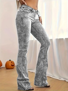 Nouveau jean décontracté à la mode pour femmes avec denim lavé à cordon, polyvalent - Product Image 5