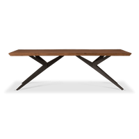Ensemble de table à manger moderne en bois de manguier massif avec chaises rembourrées (8 places) |   Meubles de salle à manger contemporains, durables et écologiques