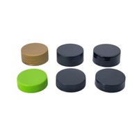 Couleurs personnalisées 38 mm 38/400 38/410 Bouchons en plastique à côté nervuré et côté brillant, bouchons à vis plats en PP
