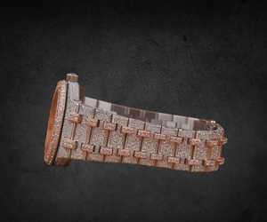 สายนาฬิกาเพชรเพชรสีโรสโกลด์พร้อมของขวัญทำจากสเตนเลสสตีลสำหรับเธอนาฬิกาเพชรประดับเพชรเต็มรูปแบบ - Product Image 5