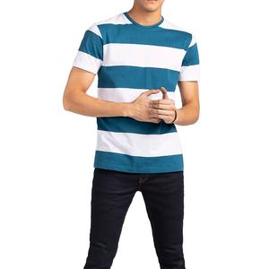 Camiseta de Hombre a Rayas al por Mayor, Cuello Redondo, Algodón Acordonado, Manga Corta, Corte Regular, con Logotipo Personalizado - Product Image 4