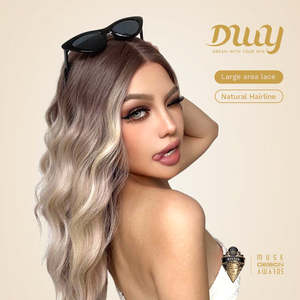 วิกผมสังเคราะห์สีบลอนด์ลอนยาวปานกลาง Paulina-DWY พร้อมโคนผมสีเข้มและไฮไลท์สีโปร่งแสง - Product Image 2