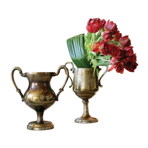 <b>Set</b> of 2 Antique Bronzed Metal Brass Urn <b>Vase</b> High Quality Metal Urn <b>Vase</b> for Garden Decoration New Table <b>Vase</b> - Product Image 1