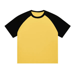 T-shirts à manches courtes raglan avec logo personnalisé, coupe ample, pour hommes et femmes, style streetwear, impression numérique DTF DTG, impression à l'écran - Product Image 1