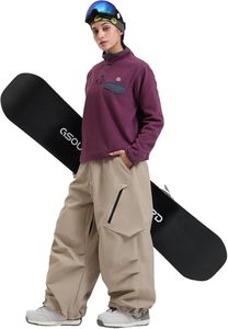 Pantalones de esquí para mujer, holgados, Cargo100 % poliéster, pantalones de Snowboard, sueltos, informales, con múltiples bolsillos, aislados, deportivos, impermeables, a prueba de viento - Product Image 6