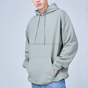 เสื้อฮู้ดดี้ผ้าเทอร์รี่คุณภาพสูง ไม่มีโลโก้ ผ้าฝ้าย 100% สไตล์สตรีทแวร์สั่งทำได้ ทรงโอเวอร์ไซส์ ใส่ได้ทั้งชายและหญิง - Product Image 4