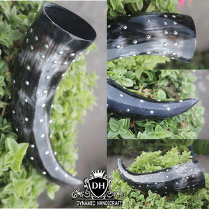 Taza de cuerno de búfalo ecológica natural pulida Copa tradicional de cerveza vikinga - Product Image 6