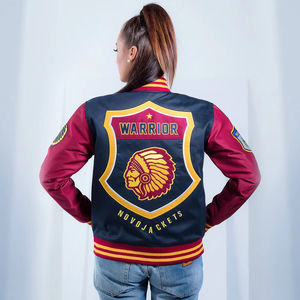 Otoño Invierno mujer ropa personalizada Letterman béisbol chaquetas manga larga Mujer Crop Varsity chaqueta - Product Image 4
