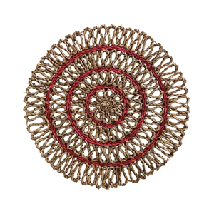 Rustic Charm Seagrass <b>Placemat</b>, Floral Shaped <b>Placemats</b> <b>For</b> <b>Christmas</b> Party Decor Table Top Decor Wholesale From Vietnam - Product Image 3