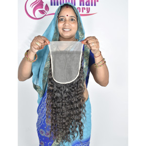 Produit de haute qualité disponible au prix d'usine Fermeture bouclée cheveux humains bruts indiens doux et soyeux naturels longs disponibles à l'exportation - Product Image 2