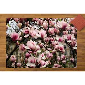 Alfombra Rosa Magnolia, Alfombras con Flores Rosas, Alfombra Rosa, Alfombras Botánicas, Alfombra de Chenilla - Product Image 1
