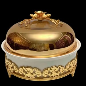 Casserole de luxe à double paroi isolée en acier inoxydable moderne arabe mariage restauration chauffe-plats marmite de service - Product Image 6