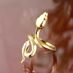 Anillo de Serpiente de Diseño Moderno, Anillos Góticos de Latón para Mujer, Anillo de Cobra Chapado en Oro de 18k para Venta al por Mayor/OEM/ODM - Product Image 6