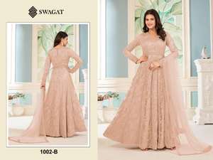 Sari indien en tissu net de designer avec travail de pierres pour une occasion spéciale, tenue élégante, drapé confortable, traditionnel pour les fêtes - Product Image 3