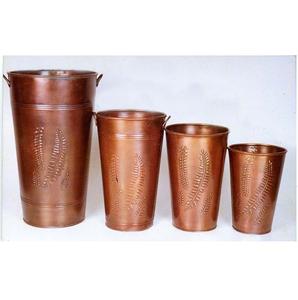 Juego de 4 Macetas Modernas de Metal al por Mayor Hechas en India para Jardinería Interior y Exterior, Sala de Estar, Hotel, Restaurante, Balcón - Product Image 1