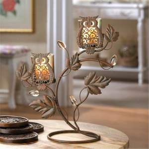 Élégant Porte-Bougie à 5 Bras en Forme de Branche d'Arbre avec des Gobelets en Verre Vente en Gros Ornement de Table en Métal Feuille de Ginkgo pour Décoration de Mariage - Product Image 3