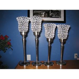 Soporte de huracanes de plata y cristal de Metal de diseño moderno para eventos en casa, centros de mesa decorativos para bodas - Product Image 2