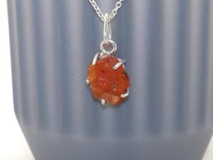 Collar de piedras preciosas de cornalina en bruto Natural, collar de plata de ley 925, joyería hecha a mano para mujer, regalo de Navidad - Product Image 2