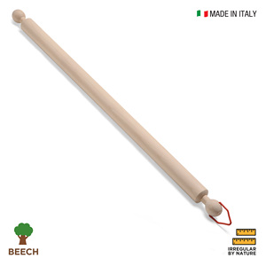 Mattarello legno di faggio naturale Design DEMOLLI lunghezza 70x4cm Made in Italy manico ergonomico anello rimovibile personalizzabile - Product Image 4