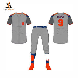 Tenues de baseball et de softball à coupe décontractée et respirante avec impression par sublimation, couleurs personnalisées, caractéristiques antibactériennes - Product Image 1