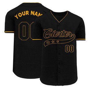 Venta al por mayor llano Hipster Hip Hop béisbol Jersey manga corta Pull-over Sport Shirt transpirable y de talla grande disponible - Product Image 1