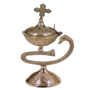 Quemador de Incienso de Latón Puro de Alta Calidad con Grabado y Acabado Pulido, Quemador de Lobán Tradicional de Latón Vintage para Decoración del Hogar - Product Image 1