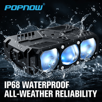 Feux de calandre LED Ultra Lumineux 220W 45000LM CSP3570 Effet Œil Maléfique pour Camion, SUV, 4x4 Tout-Terrain 6500K 3000K Film Bleu