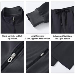 Ensemble de survêtement en molleton de coton pour homme, séchage rapide et respirant, motif uni avec fermeture éclair épaisse, survêtement personnalisable avec logo pour l'hiver - Product Image 6