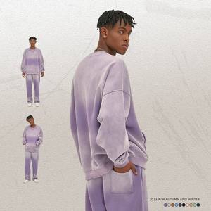 OEM Streetwear ácido lavado sudaderas con capucha Casual Vintage lavado hombres sudaderas con capucha y chándal marca privada hombres trajes sudadera sudaderas con capucha - Product Image 5