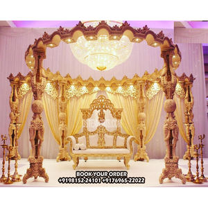 Mandap de madera de moda para boda en interiores, lo último en madera hecha a mano, Mandap de boda en Reino Unido, Mandaps de madera de teca maciza personalizable DST - Product Image 1