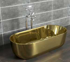 อ่างอาบน้ำคุณภาพสูงทำจากทองเหลืองพร้อมกระจกขัดเงา - Product Image 2