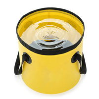 Seau pliant de stockage d'eau de BBQ de camping portatif léger de bâche de PVC 20L