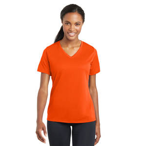 T-shirts pour femmes à manches courtes en coton respirant 100% coton, col en V, t-shirt d'été en coton - Product Image 1