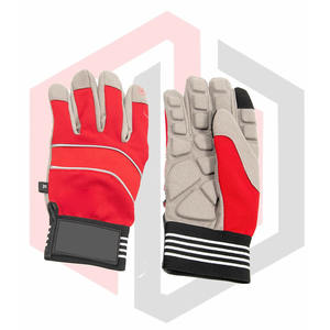 ถุงมือหนังสังเคราะห์ถุงมือนิรภัยป้องกันการสั่นสะเทือนออกแบบโลโก้ได้ตามต้องการ - Product Image 2