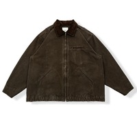 Chaqueta Bomber Vintage Personalizada Unisex de Invierno, Fabricada en Lona de Detroit, Ecológica, Anti-UV, Resistente al Viento, Reversible, con Logotipo Frontal