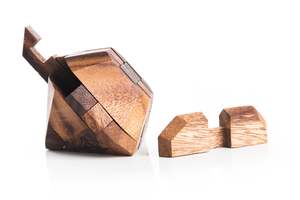 Sculpture de puzzle d'éléphant en bois artisanal avec des pièces emboîtables pour stimuler l'esprit, décoration et cadeau, en provenance d'Inde - Product Image 6