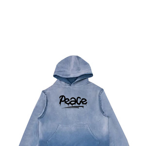 Sweat-shirts à capuche de haute qualité, couleur gris, logo personnalisé imprimé à l'écran, coupe ample, pour hommes adultes. - Product Image 2