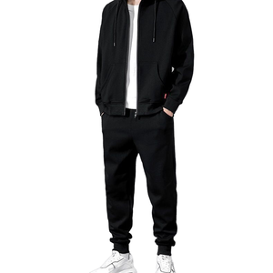 Custom Logo OEM Custom Design Men Winter <b>Plus</b> <b>Size</b> 100% Cotton Sport Sweatpants <b>Jogger</b> Tracksuit 2-Piece Hoodie <b>Sets</b> - Product Image 2