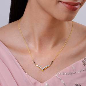 Luxury Fine Gold Plated Diamond Mangalsutra <b>Jewellery</b> <b>Set</b> with Freshwater <b>Pearls</b> for Brides Festivals and Special Celebrations - Product Image 5