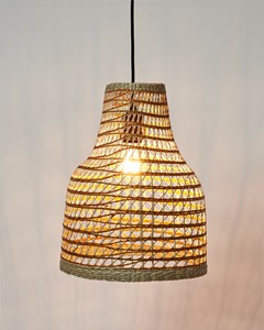 Hot Deal on Handcrafted Modern Round <b>Lampshade</b> Strong Seagrass & Rattan with Bamboo Accents Best Selection Ingredients - Product Image 4